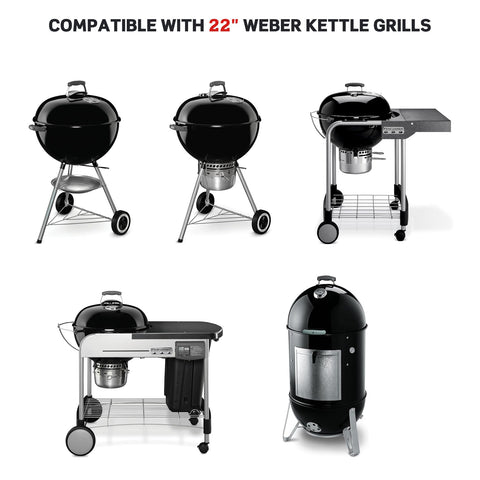 Skyflame Charkettle porcelain-enameled cast-iron surface resists sticking and cleans easily.