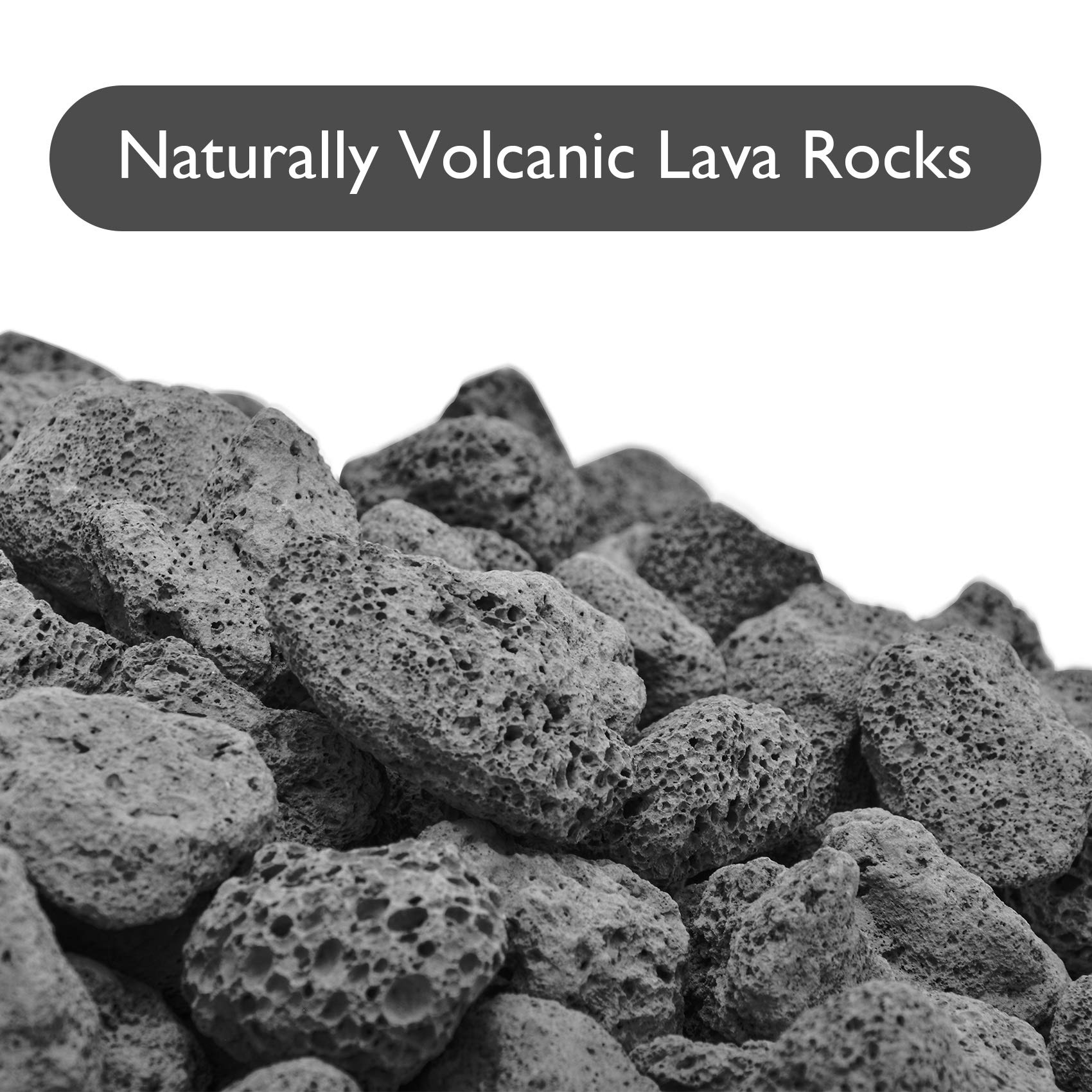 Skyflame fire pit setup with lava rocks showing even flame dispersion.