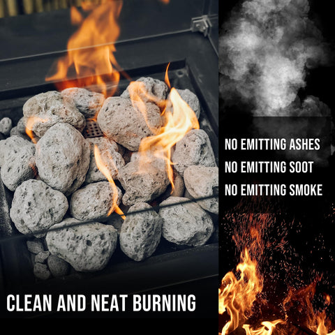 Skyflame lava stone decorative for indoor and outdoor fireplaces and pits.
