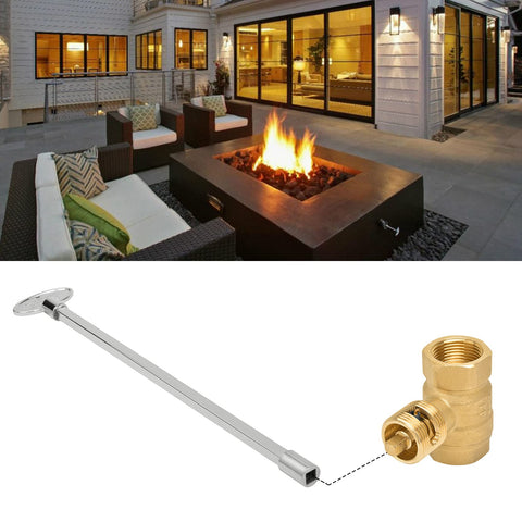 Skyflame gas valve key designed for outdoor fire pit use.