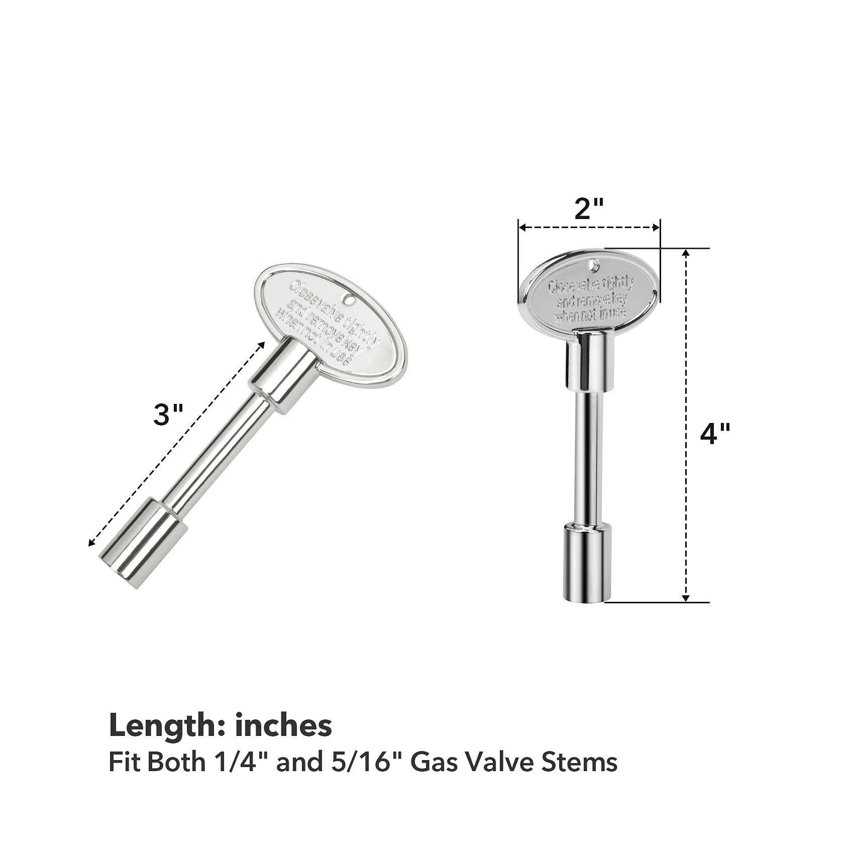 Skyflame gas valve key fits quarter-inch stems for reliable valve access.