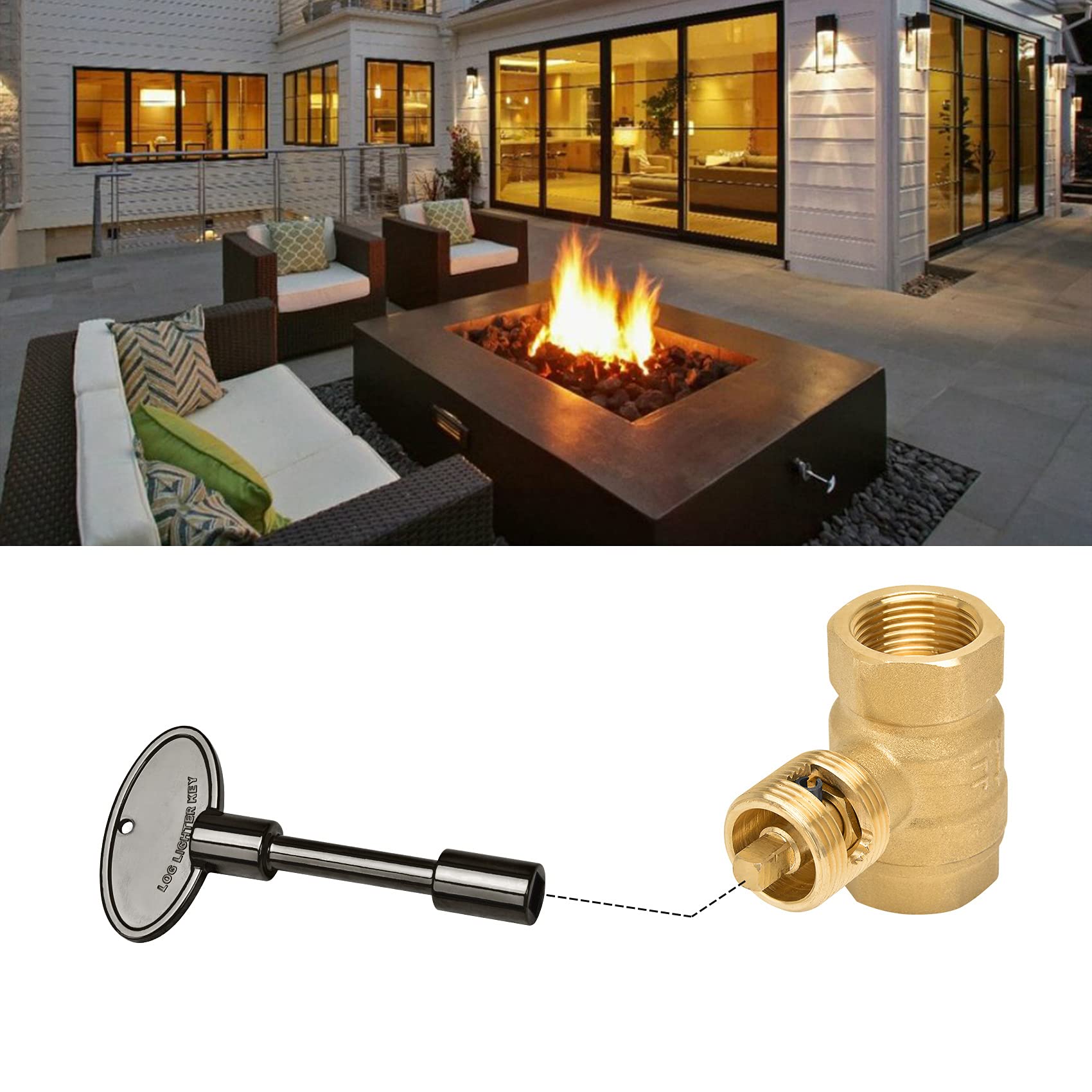Skyflame gas valve key oval end design for precise turning