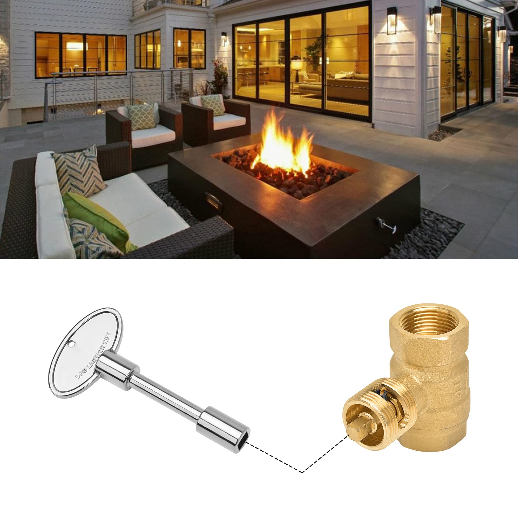 Skyflame polished chrome finish adds sleek look to fire features.