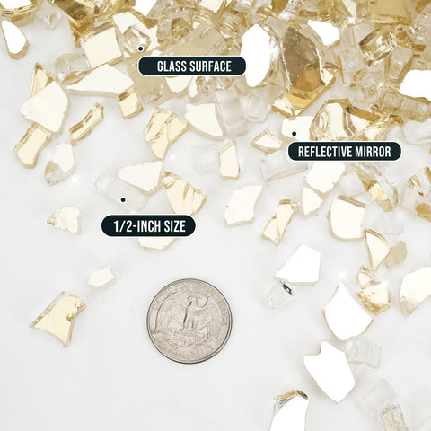 Skyflame high-luster 10-pound fire glass Caribbean blue color enhances decorative fire pits.