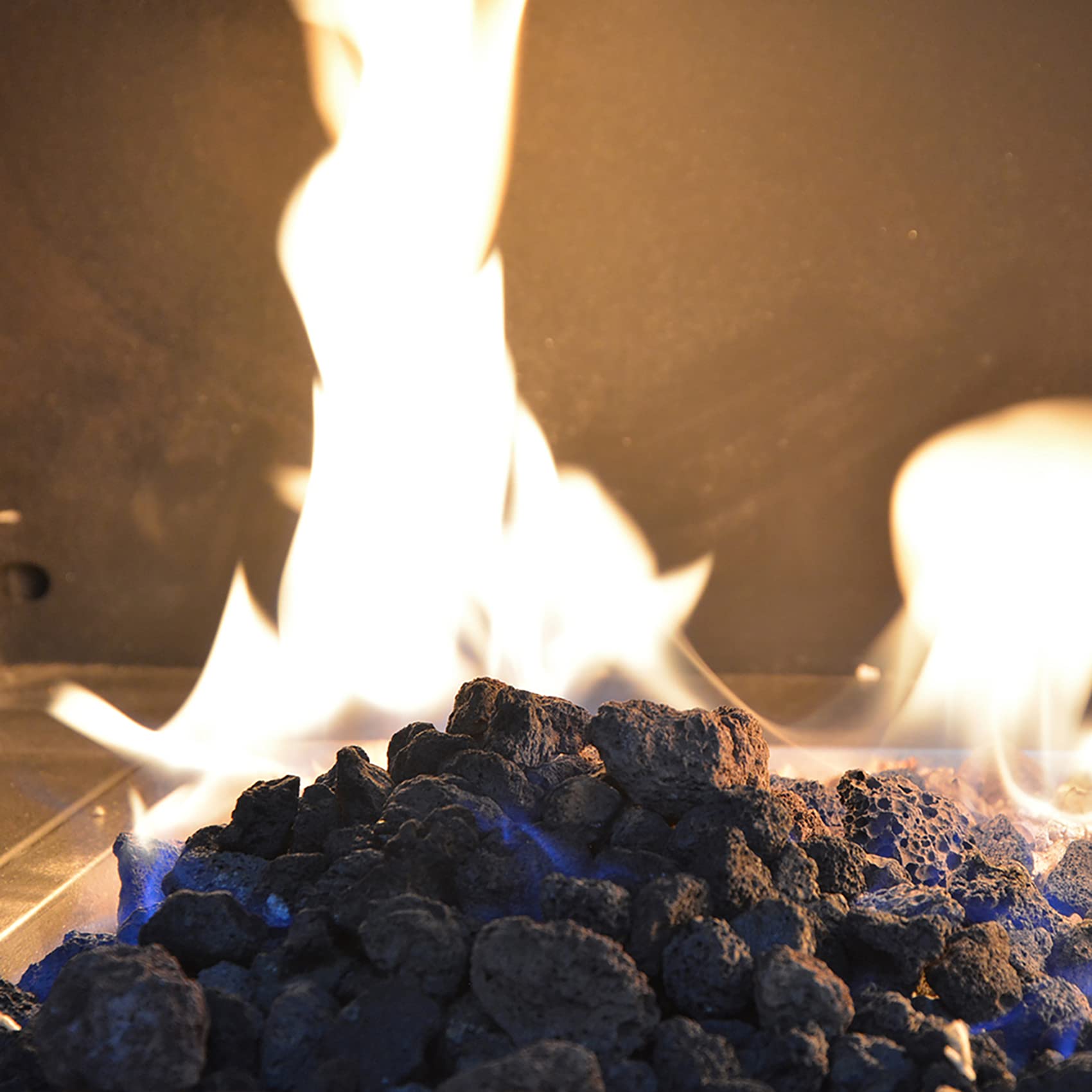 Skyflame lava rock base layer supports flame performance and even heat distribution.
