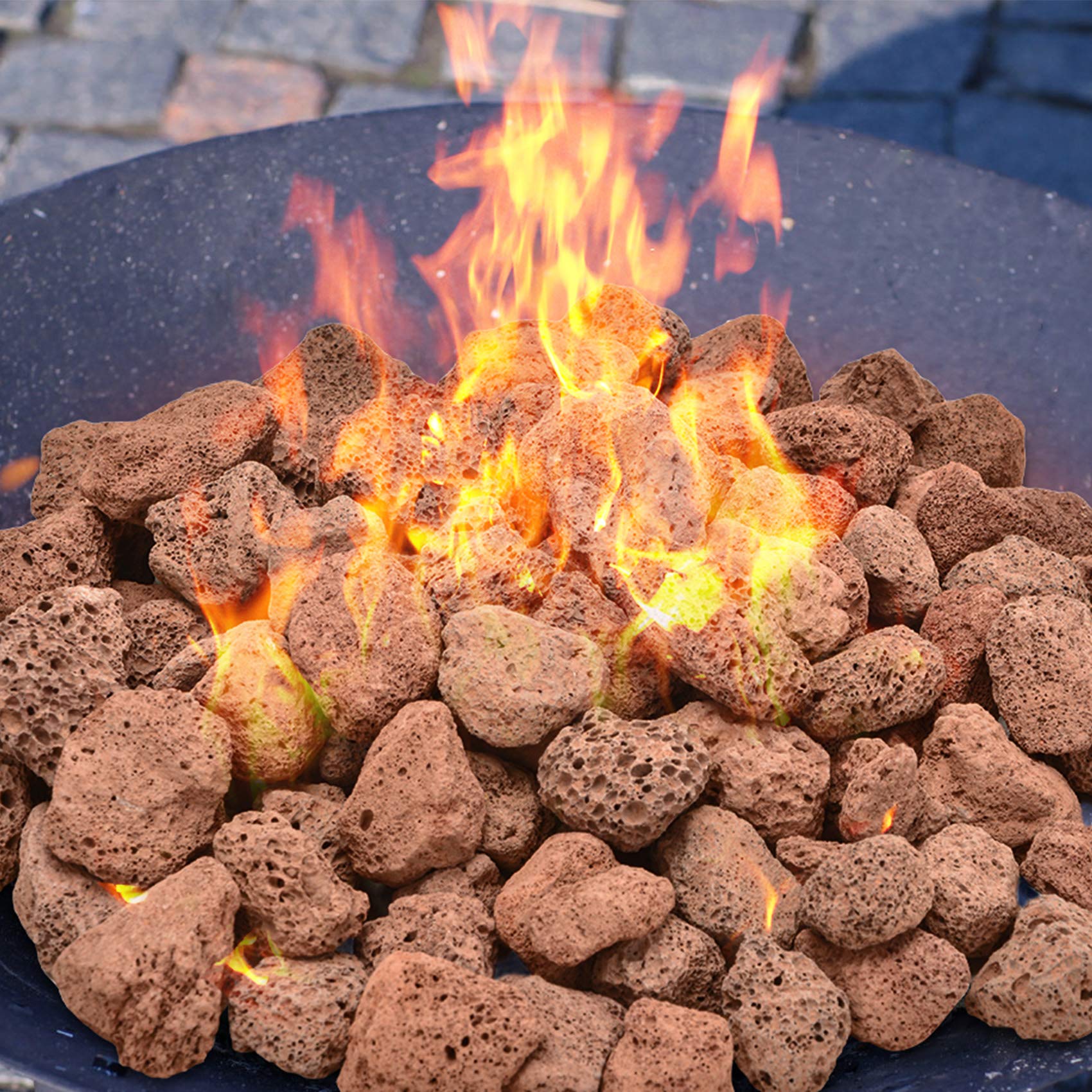 Skyflame lava rock fireplace décor ready to enhance ambience