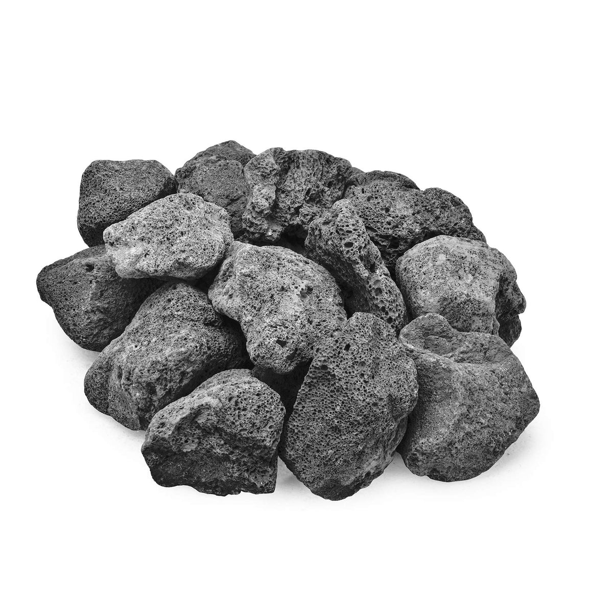 Skyflame lava rocks 3-5 inch bag for fire pits and outdoor spaces.
