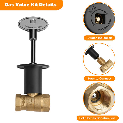Skyflame NPT female-thread connection supports universal gas hookups
