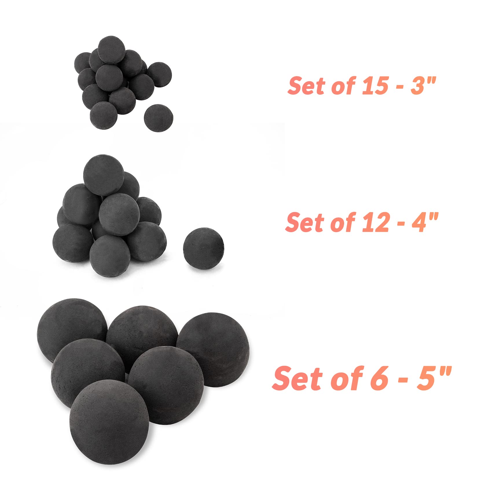 Skyflame ceramic fire balls placement tips prevent gas outlet blockage for safe operation.