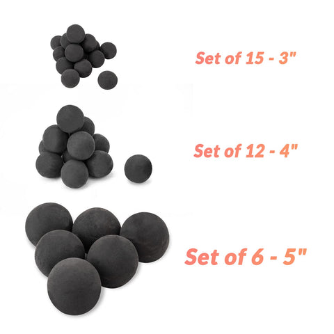 Skyflame ceramic fire balls placement tips prevent gas outlet blockage for safe operation.