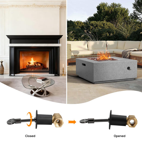 Skyflame three-inch key in use enables quick flame adjustments