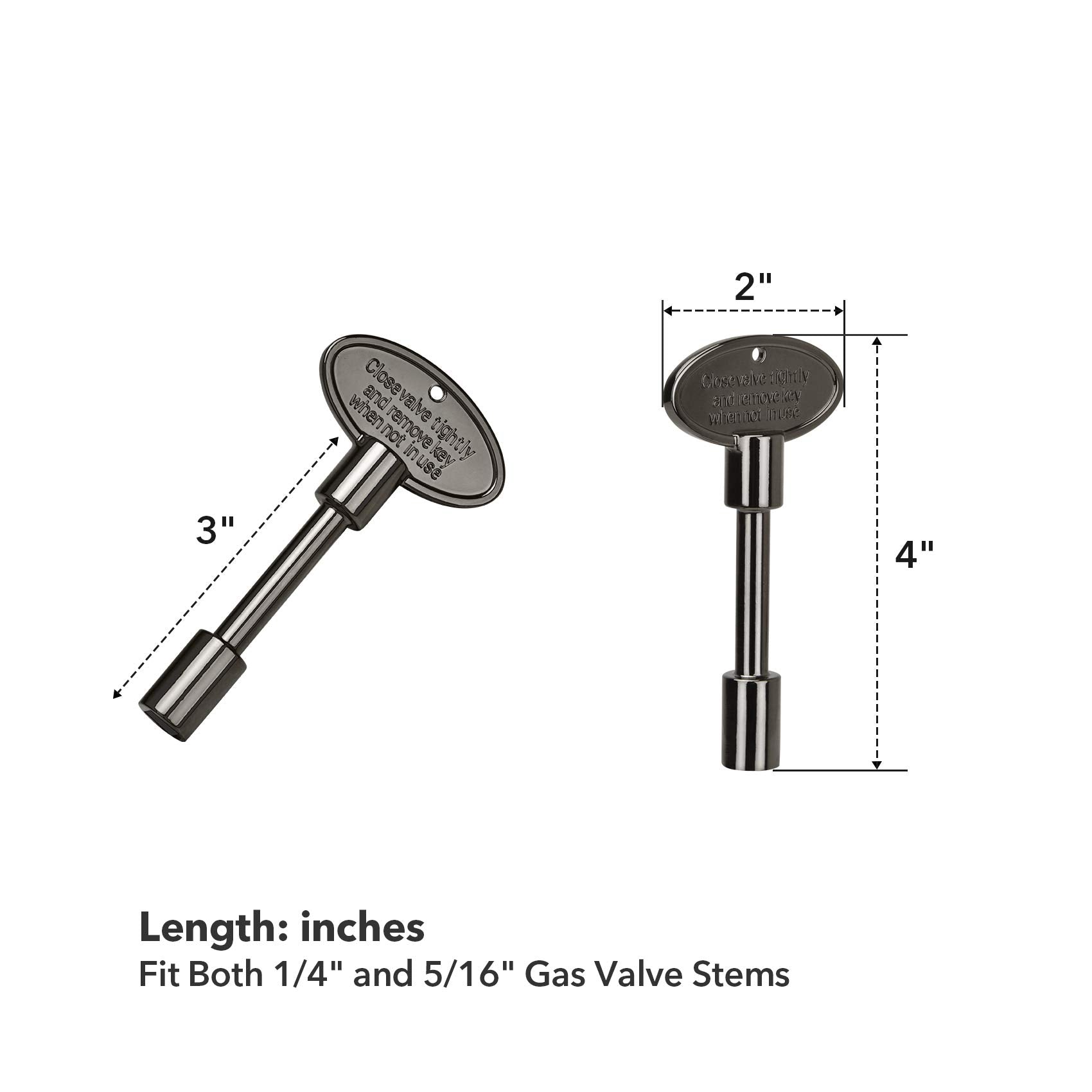 Skyflame universal gas valve key side view showing grip