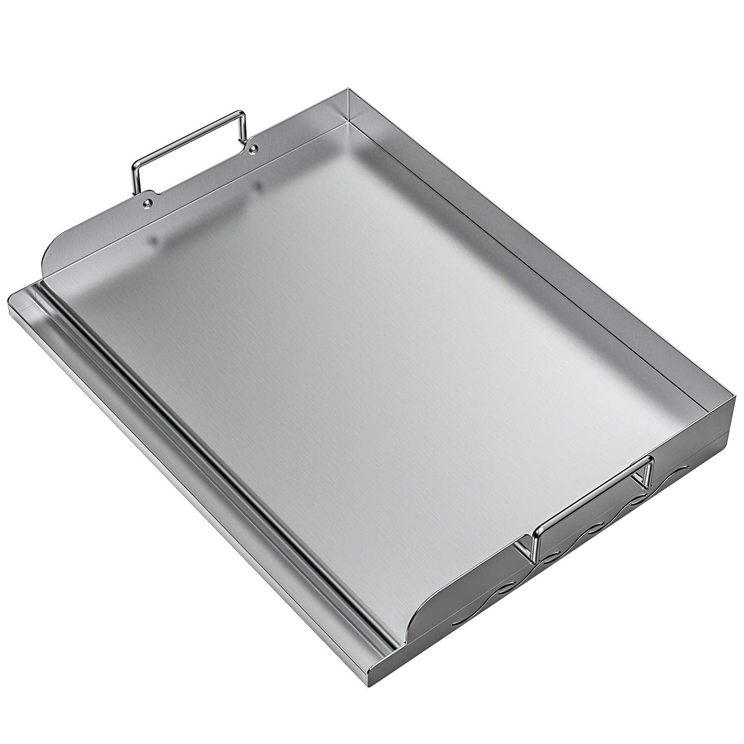 Skyflame universal griddle plate front view showing compact 17x13 inch size