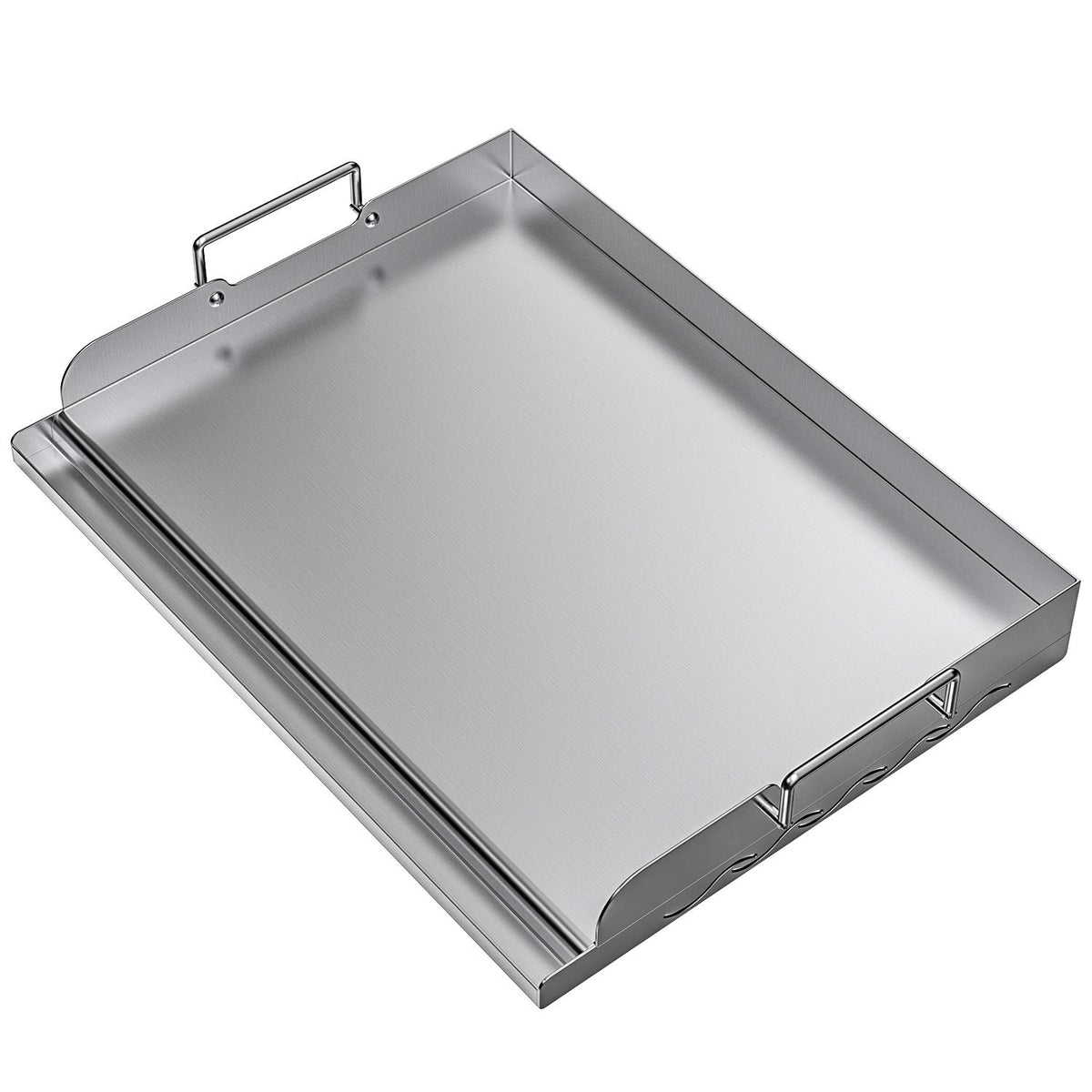 Skyflame universal griddle plate front view showing compact 17x13 inch size