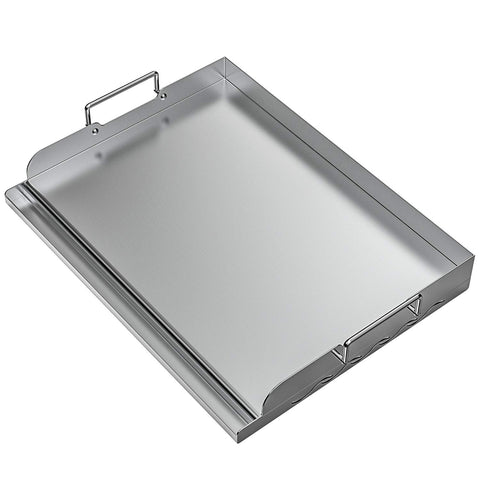 Skyflame universal griddle plate front view showing compact 17x13 inch size