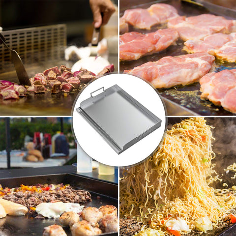 Skyflame 17x13 inch griddle plate ready for charcoal and gas grills