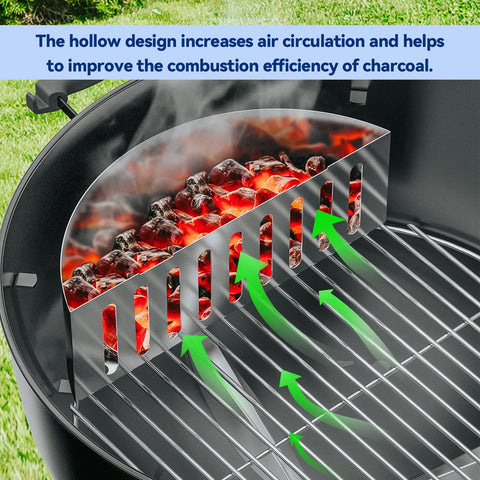 Skyflame stainless baskets fit Weber Napoleon 22in and 26in kettles for center direct heat.