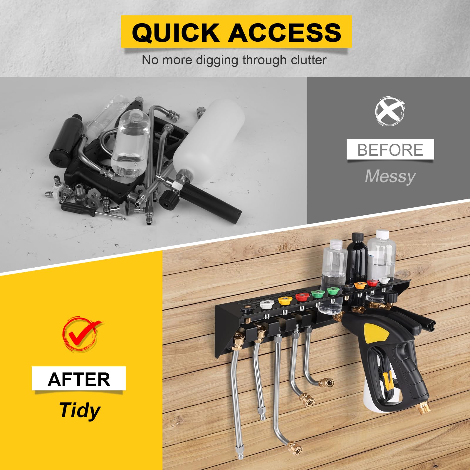 SKYJDM extension wand organizer stores long wands for quick, tidy workflows.