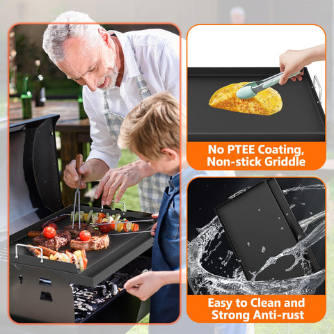 SkylarkJoy YACONA versatile-cooking-options photo shows vegetables and eggs on griddle.