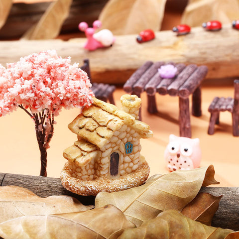 Skylety mushroom with ladybugs elevates fairy garden accents.