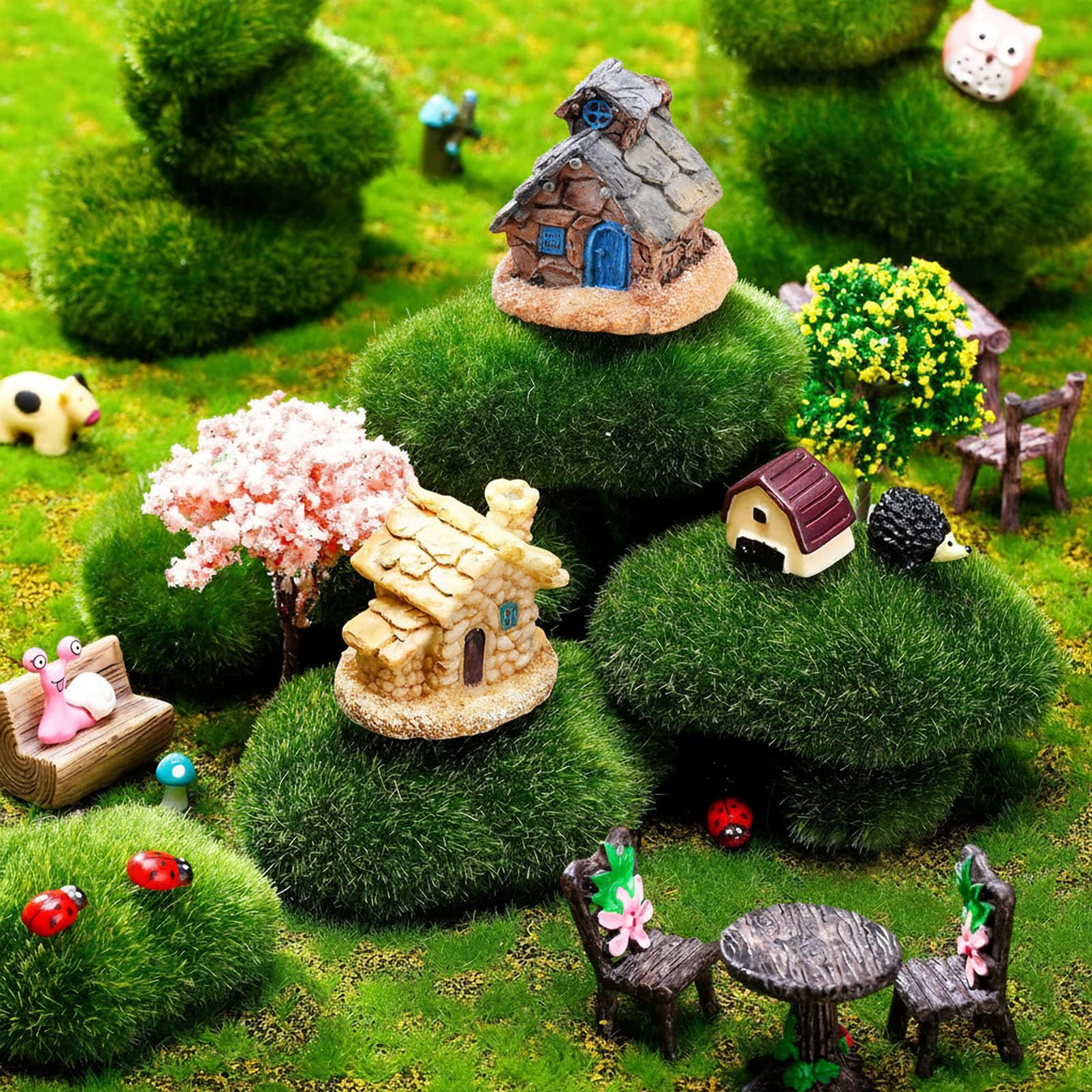 Skylety yellow flower tree adds sunny focal points to dollhouse gardens.