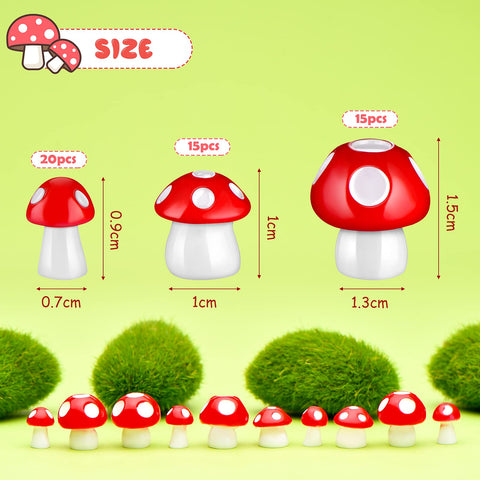Skylety red mushroom garden ornament enhances indoor plant displays
