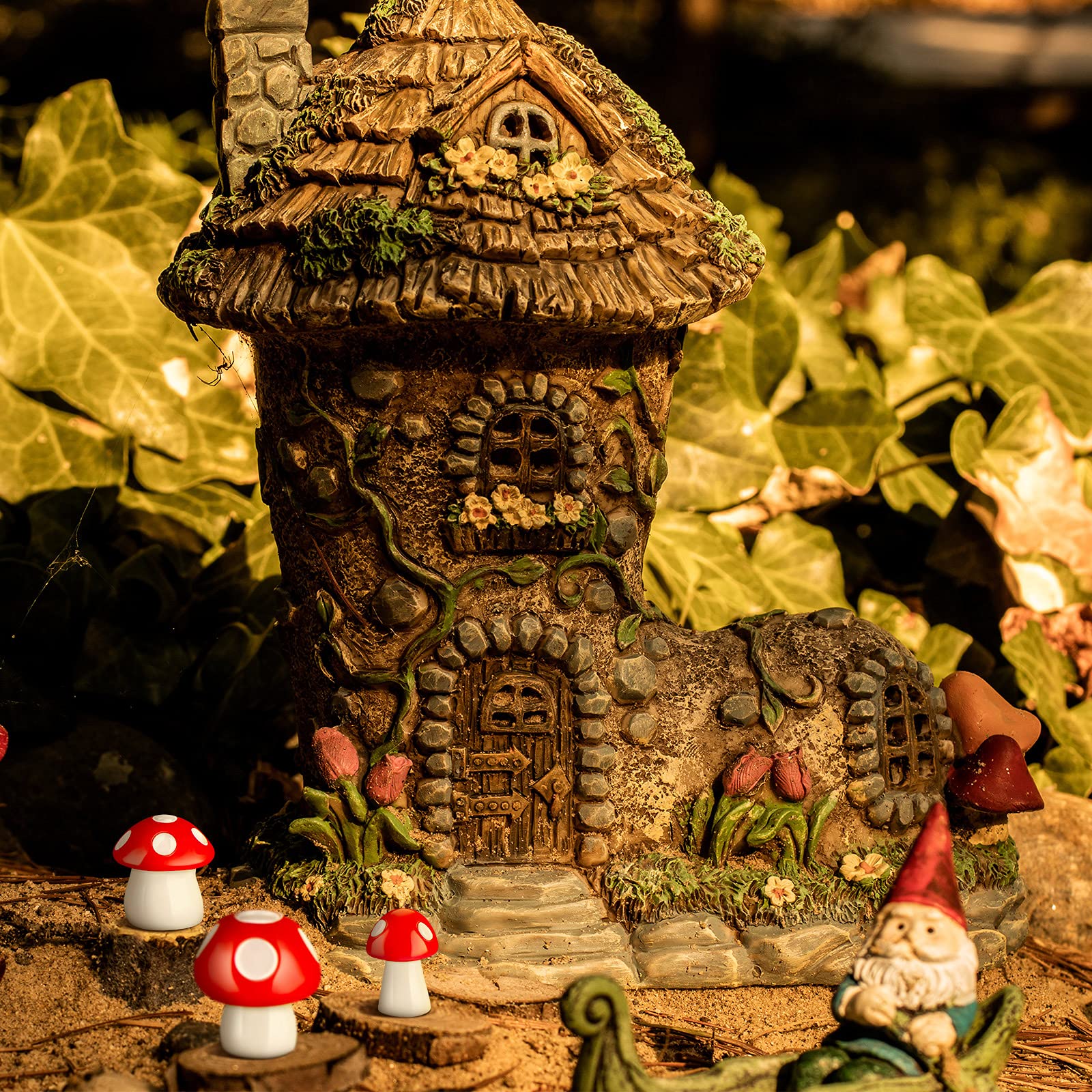 Skylety red mushroom miniature for bonsai and terrarium accents