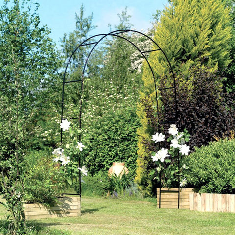 Skypatio outdoor garden arch complements landscapes with a timeless silhouette