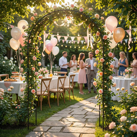 Skypatio wedding backdrop arch creates a picturesque setting for outdoor ceremonies