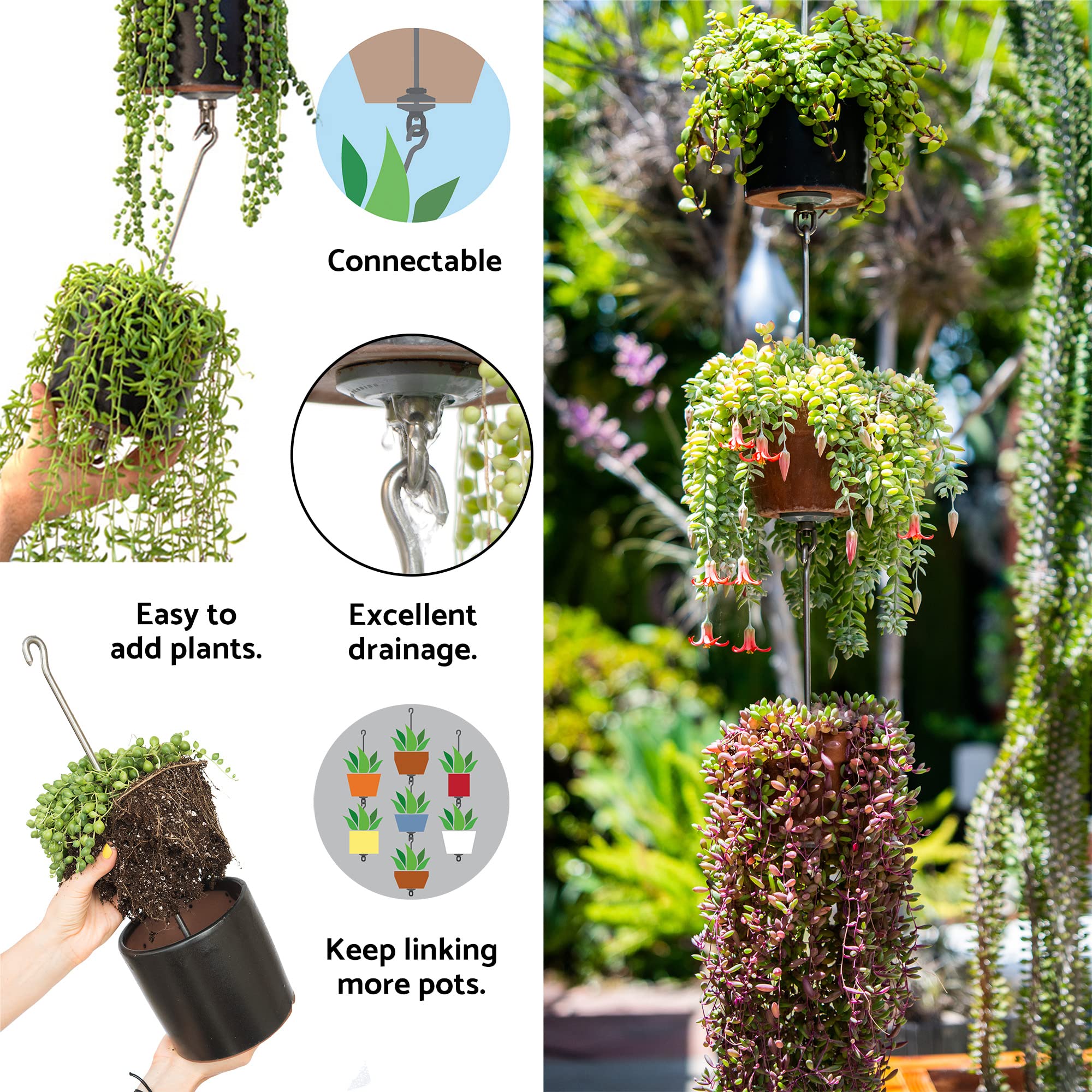 SkyPots Catch JR drip collector catching water after watering indoors