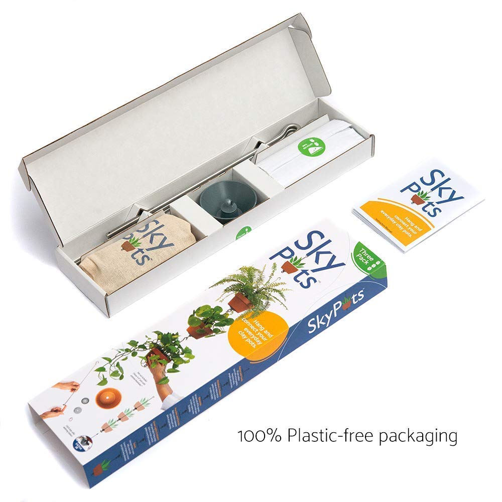 SkyPots packaging is 100% plastic-free for eco-friendly setup