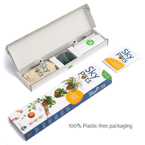 SkyPots packaging is 100% plastic-free for eco-friendly setup