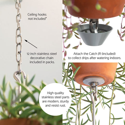 SkyPots stainless steel rods and nuts resist rust outdoors