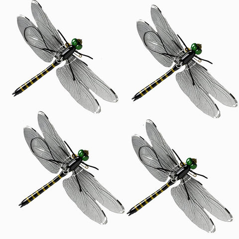 SKYPURE 3D dragonflies decor—four-pack adds color and subtle pest deterrence to your garden.