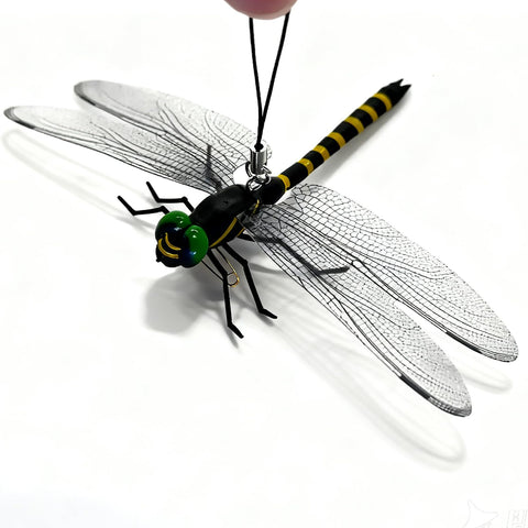 SKYPURE dragonfly close-up highlights hand-painted emerald eyes and delicate wings.