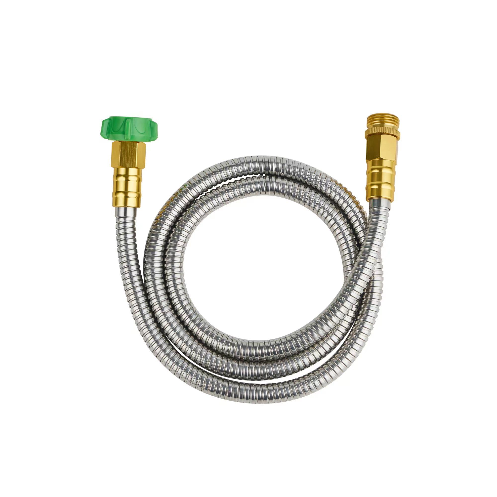 Skyward 304 stainless steel short hose, 5 ft, durable and rust-resistant for compact watering tasks.