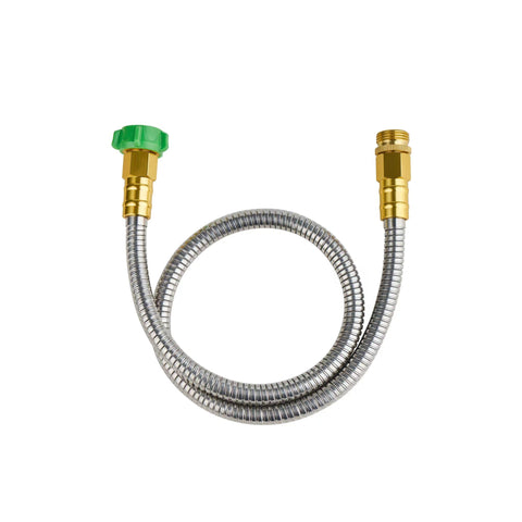 Skyward 304 stainless steel short hose close-up of reinforced connector for leak-proof watering