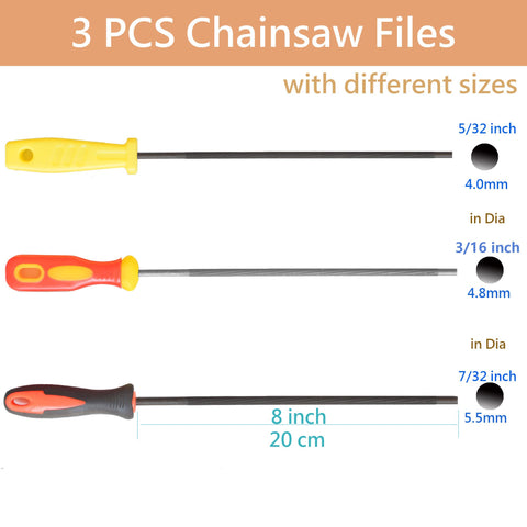 SKZIRI 5/32 file for precise sharpening on quarter-inch pitch chains
