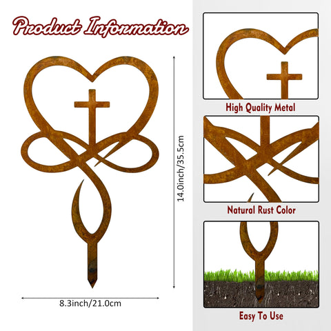 Slagindeco memorial yard decor featuring infinity heart cross for garden remembrance