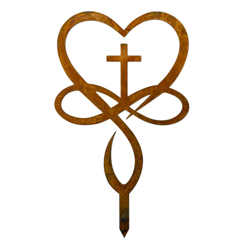 Slagindeco metal cross memorial stake suitable for gravesites and lawns