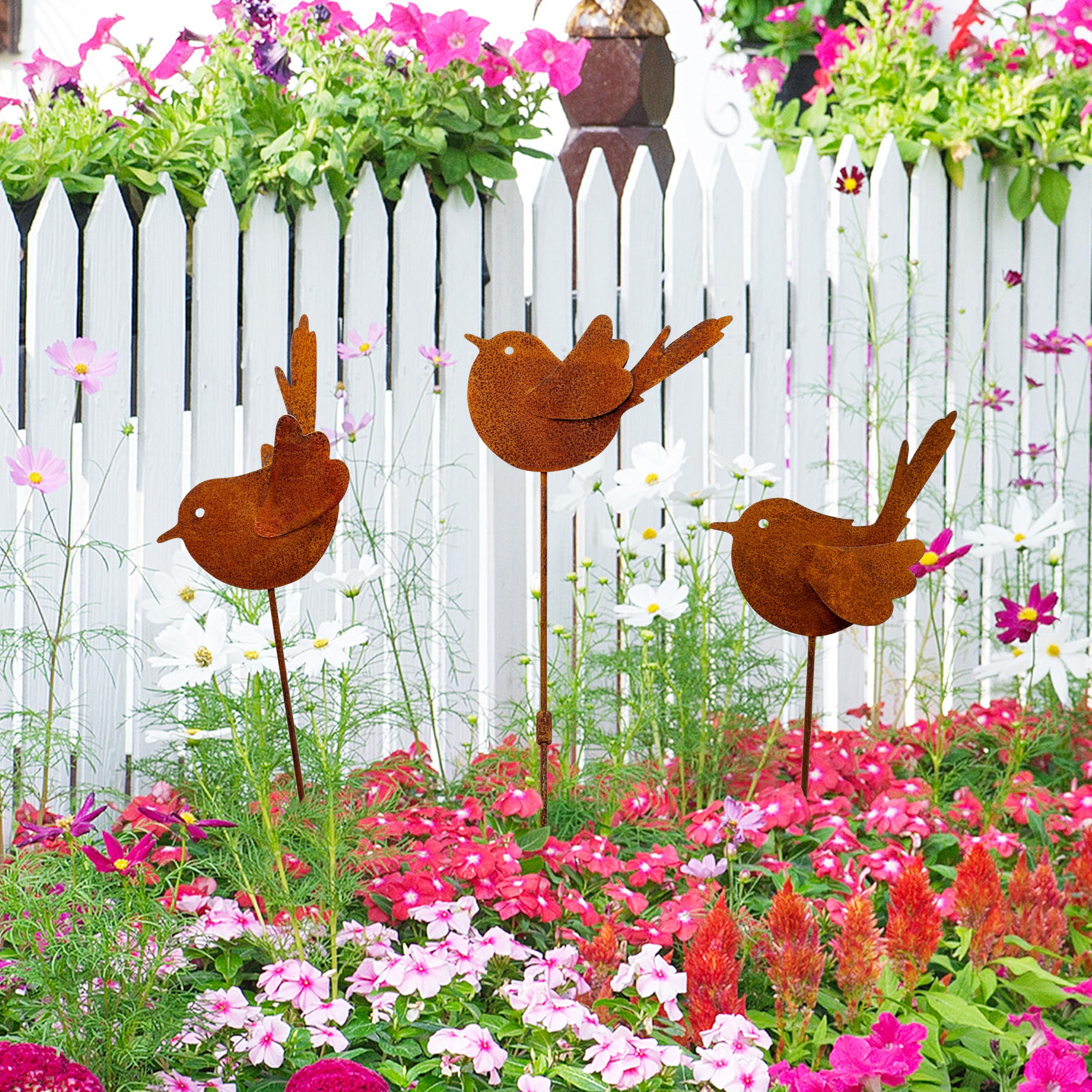 Slagindeco weather-resistant bird stake collection for year-round use.