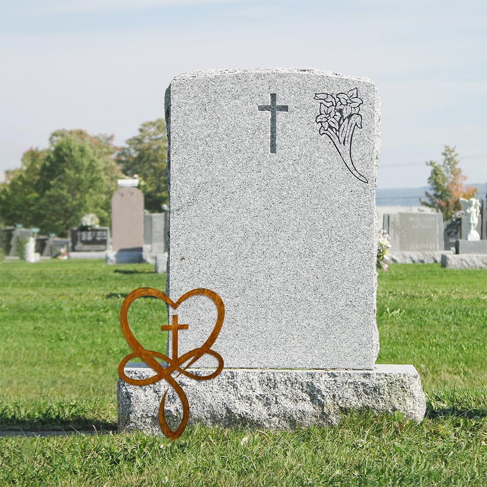 Slagindeco yard garden memorial stake with cross design for lasting remembrance