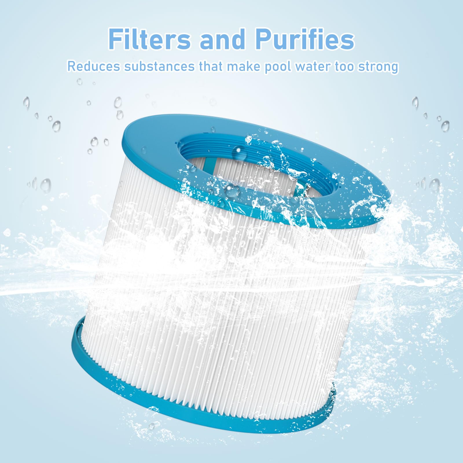 Slamate spa filter is easy to clean, helping maintain water clarity