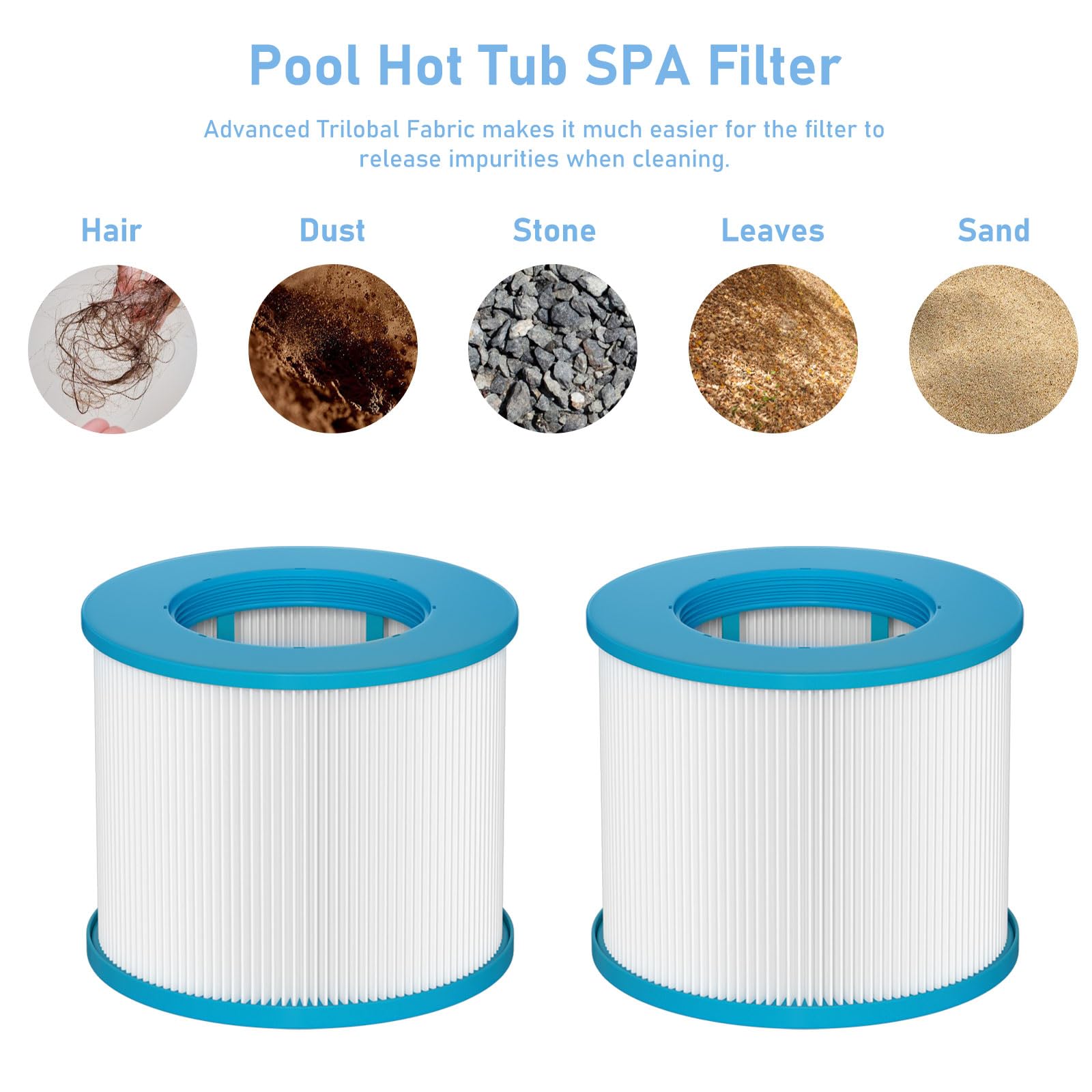 Slamate spa filter 60mm inner diameter ensures snug fit in many units