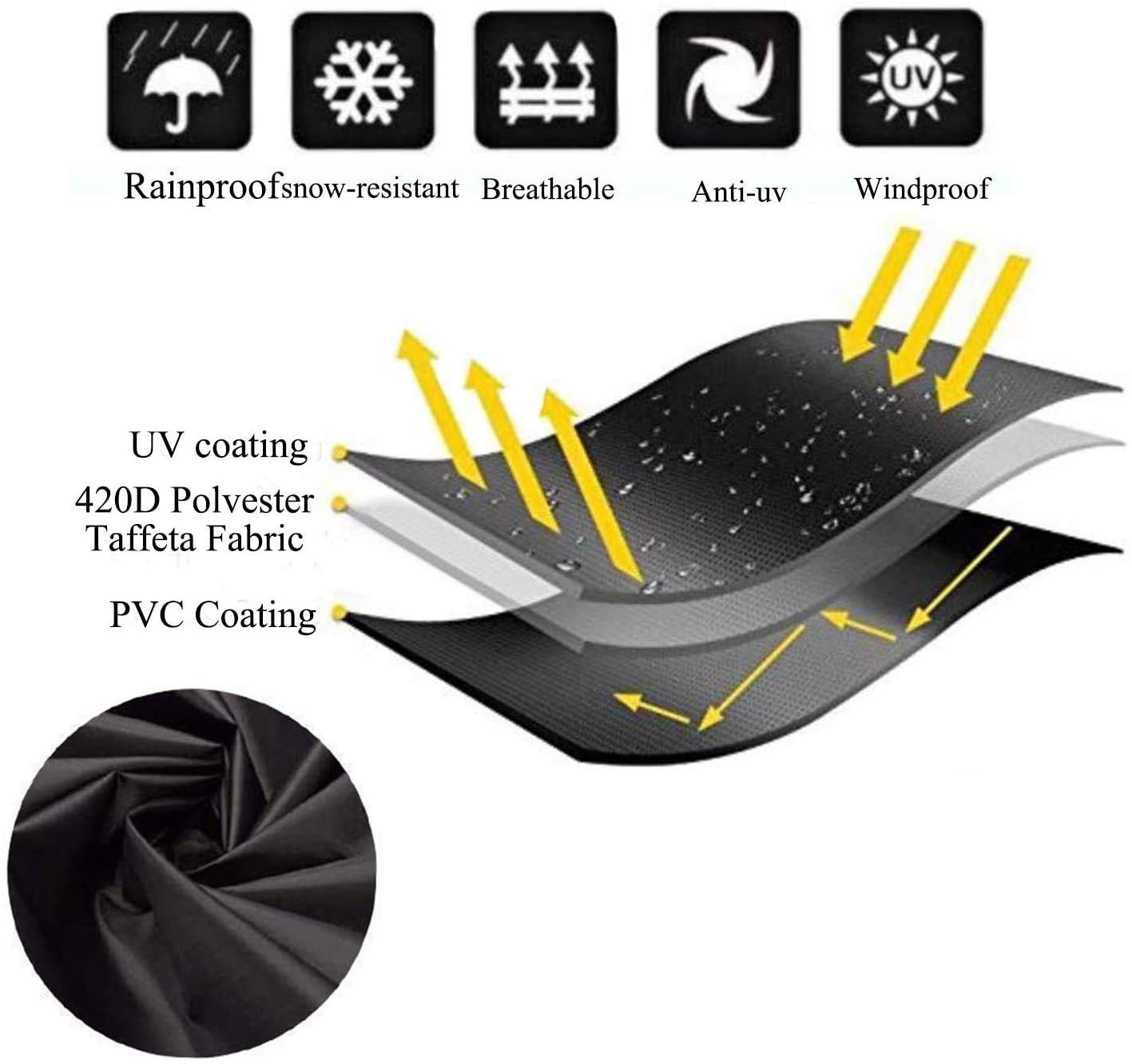 Slan Arrow all-weather protection using 420D Oxford fabric for outdoor use.