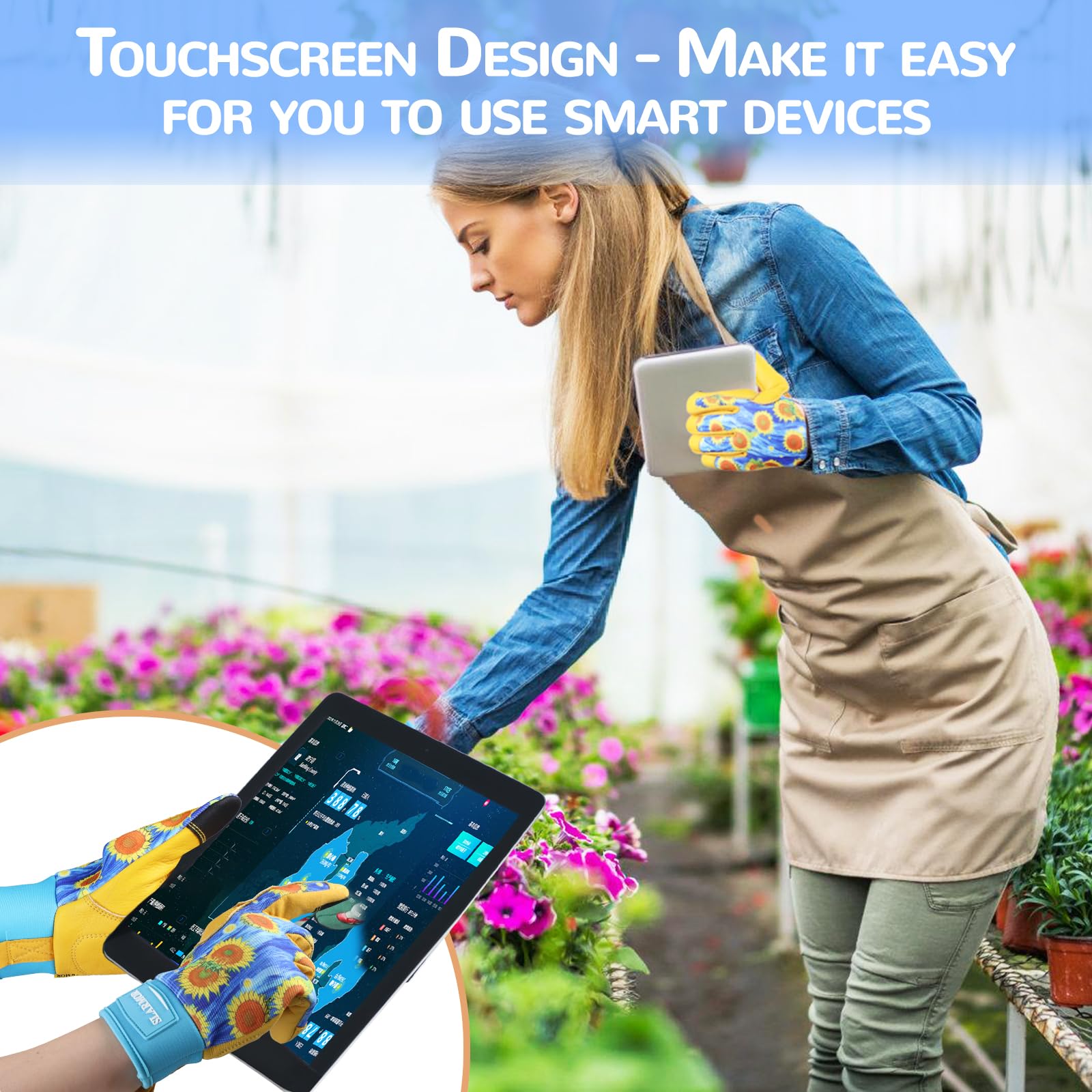 SLARMOR breathable back panel keeps hands dry during gardening.