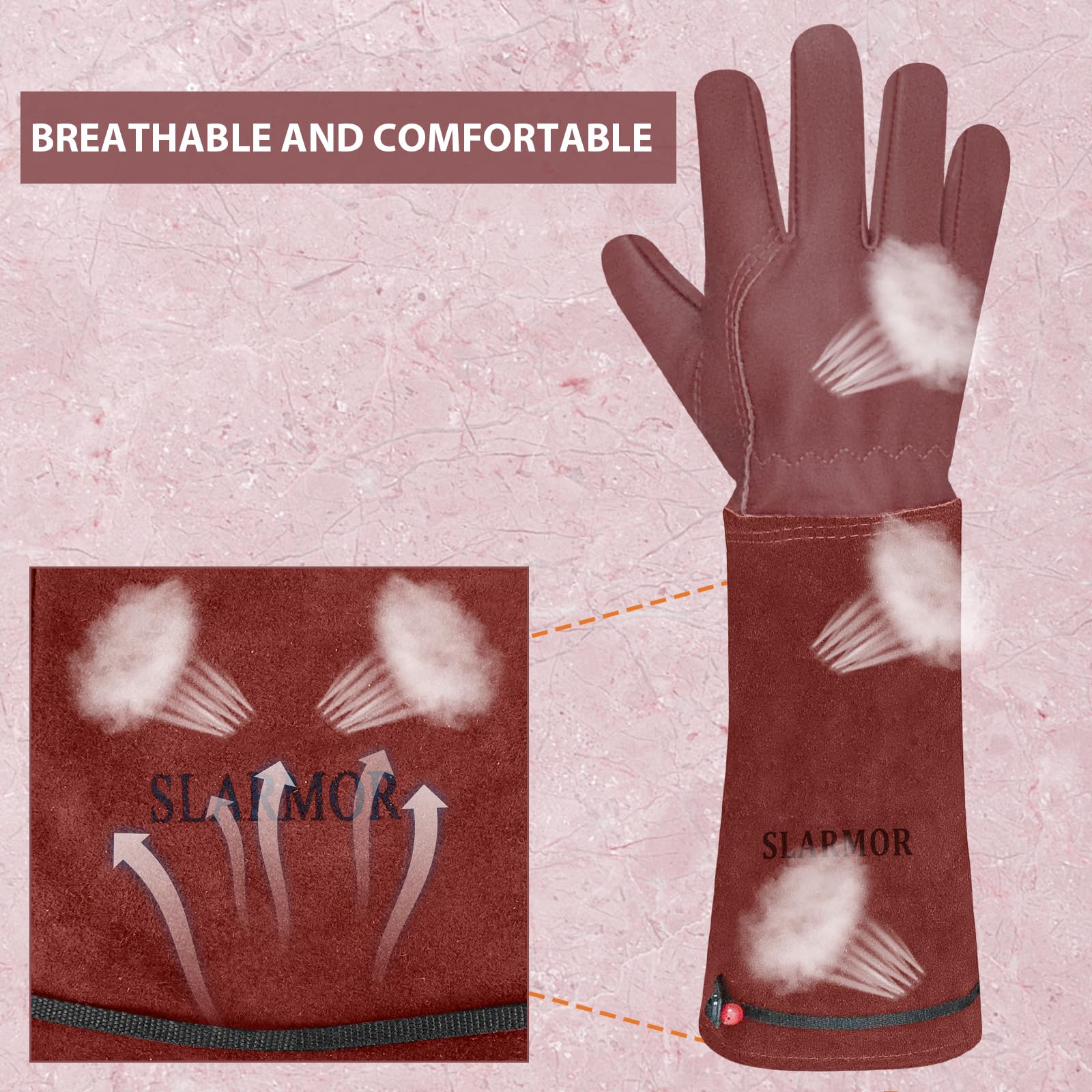 SLARMOR cowhide gardening gloves delivering durability and dexterity