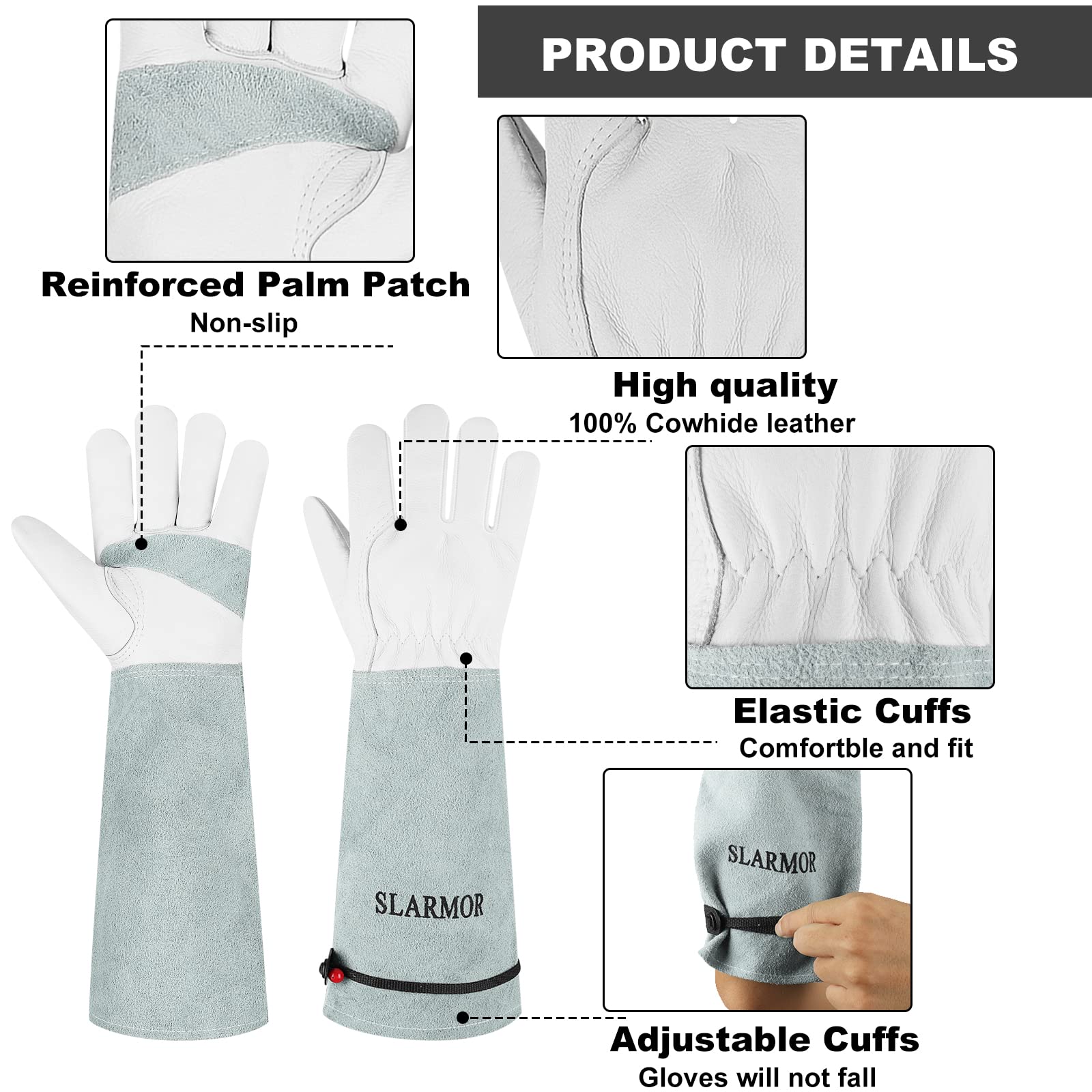 SLARMOR elbow-length gauntlet protects forearms during pruning and hedging.