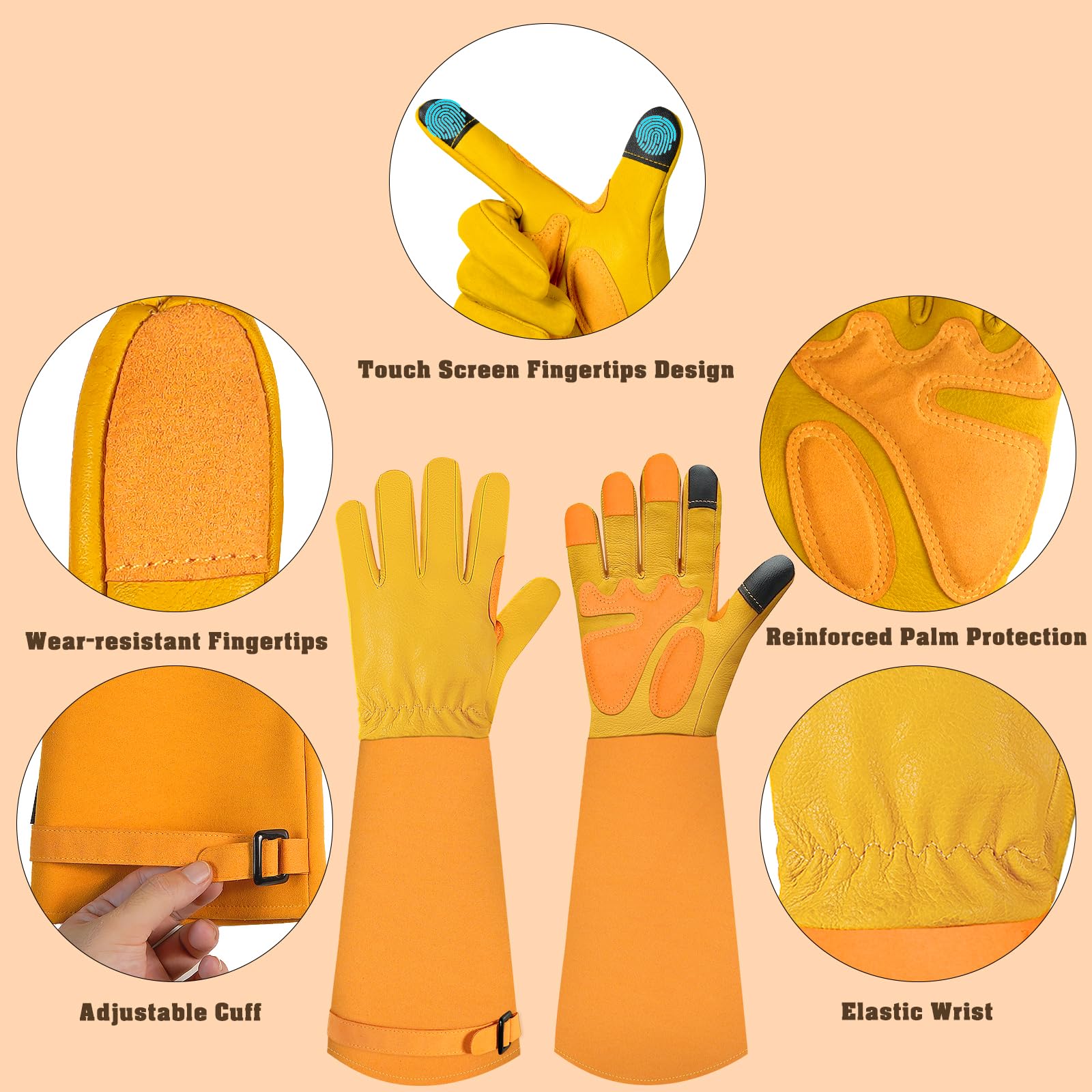 SLARMOR elbow-length gauntlet shields forearms during tough pruning tasks.