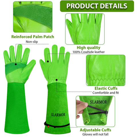 SLARMOR elbow-length gauntlet protects forearms during pruning tasks